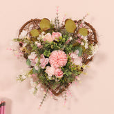Simulation Plant Three Dimensional Peach Ball Chrysanthemum Eucalyptus Wall Hanging Home Door Hanging Decoration Easter