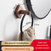 Towel Rack Ring Solid Wood Washcloth Storage Rack Hotel Bathroom Towel Rack Japanese Creative Towel Ring Hanging Rack