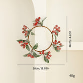 Best-selling Artificial Plant Christmas Wreath Pine Needle Red Berry Wreath Candle Holder Door Hanging Pine Cone Christmas Decoration