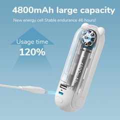 Portable Fan Mini Handheld Fan USB Recharge Hand Held Small Pocket Fan with Power Bank Flashlight Feature