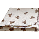 Pure Cotton Four-Layer Gauze Blanket Soft Waxy Bear Print Children's Baby Cover Towel Napkin Blanket