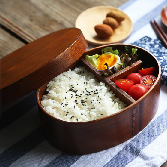 Japanese Creative Wooden Lunch Box Divided Lunch Box Student Lunch Box Lunch Box Dried Fruit Box Sushi Box