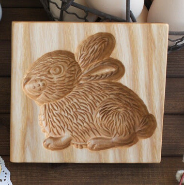 Cookie Mold Cutter Premium Beech Wood Cookie Shortbread Square Wooden Cookie Mold
