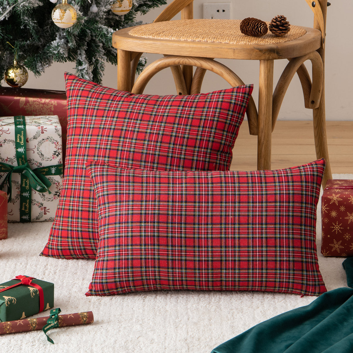 Nordic ins Christmas pillowcase plaid cushion cover living room sofa decorative pillowcase