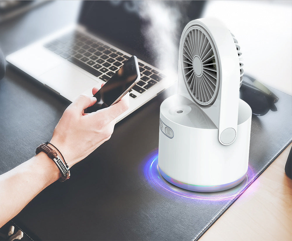 USB Charging Humidification Spray Small Fan Desktop Cooling Cooling Water Supply Fan Mini Portable Small Fan