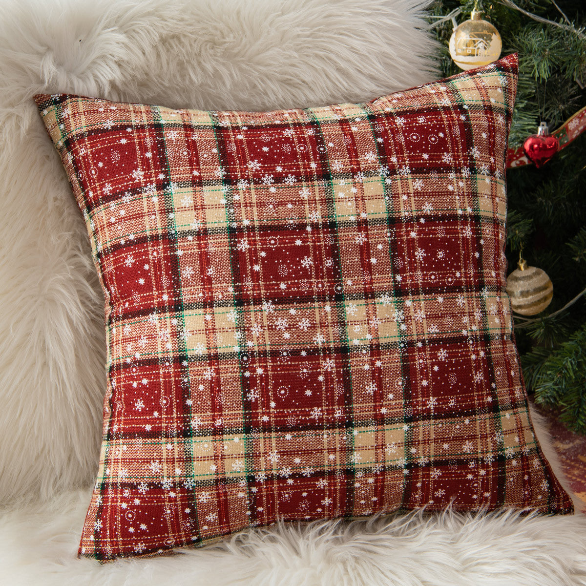Nordic ins Christmas pillowcase plaid cushion cover living room sofa decorative pillowcase