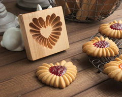 Cookie Mold Cutter Premium Beech Cookie Shortbread Wooden Cookie Mold