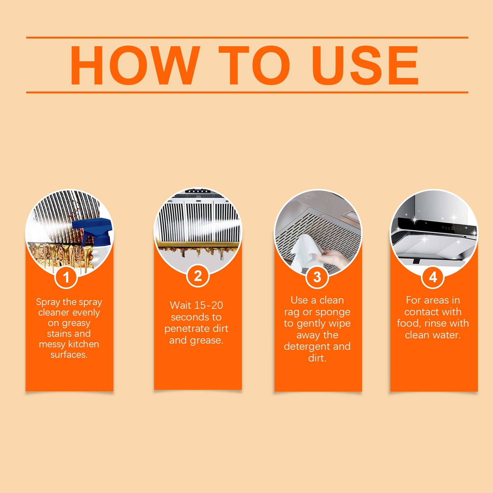 Kitchen Spray Cleaner, Kitchen Stove Hood Cleaning Oil And Dirt Removal Cleaner