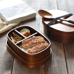 Japanese Creative Wooden Lunch Box Divided Lunch Box Student Lunch Box Lunch Box Dried Fruit Box Sushi Box