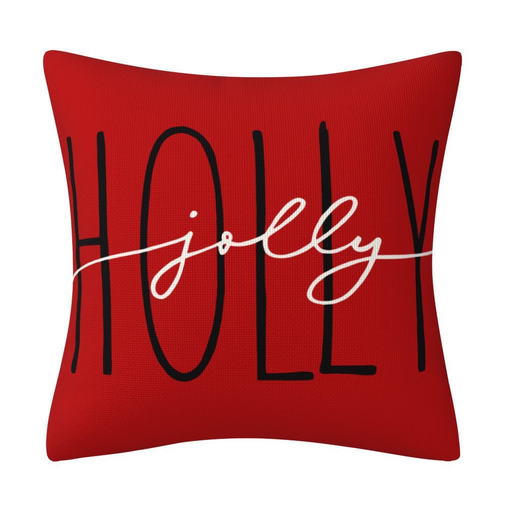 Christmas Snowman Pillow Cover, Big Red Snowman Printed Cushion Cover, Decorative Sofa Cover, Home Furnishings