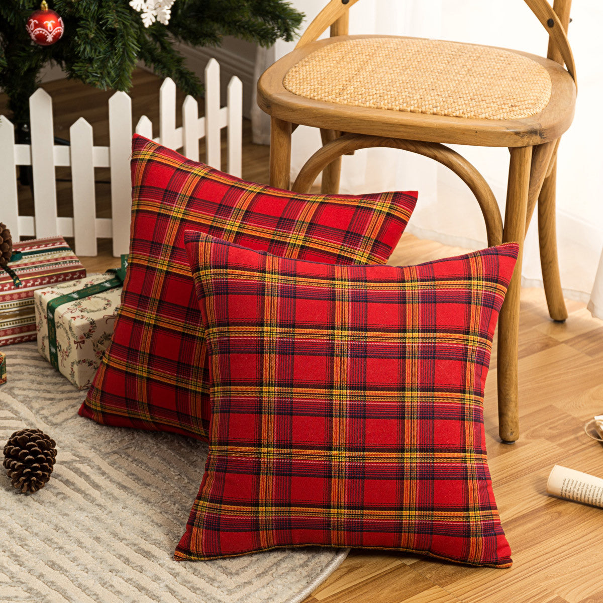 Nordic ins Christmas pillowcase plaid cushion cover living room sofa decorative pillowcase