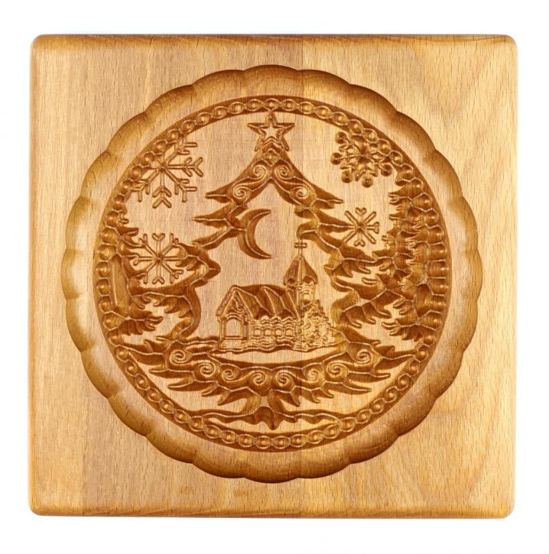 Cookie Mold Cutter Premium Beech Wood Cookie Shortbread Square Wooden Cookie Mold