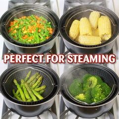 Cooking Pot with Built-In Strainer Water Filter Non-stick Pot Drain Basket Multifunctional Stainless Steel Cooking Pot Dropship