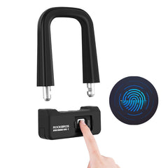 ROCKBROS Bike Bicycle Lock Anti-Theft Bike Motorcycle Lock Fingerprint Lock MTB Road Folding Cycling U Lock Bicycle Accessorie