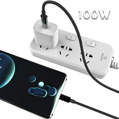100W digital fast charging braided data cable Type-C mobile charging cable 16 fast charging cable compatible with 66W 1.2m