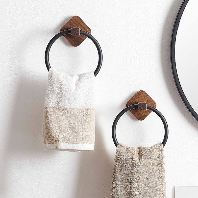 Towel Rack Ring Solid Wood Washcloth Storage Rack Hotel Bathroom Towel Rack Japanese Creative Towel Ring Hanging Rack