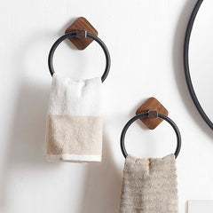 Towel Rack Ring Solid Wood Washcloth Storage Rack Hotel Bathroom Towel Rack Japanese Creative Towel Ring Hanging Rack