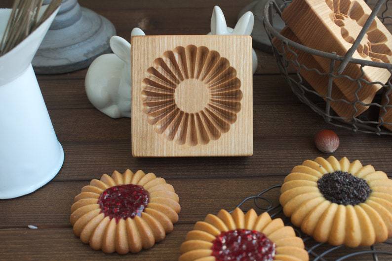 Cookie Mold Cutter Premium Beech Cookie Shortbread Wooden Cookie Mold
