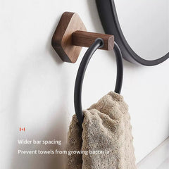 Towel Rack Ring Solid Wood Washcloth Storage Rack Hotel Bathroom Towel Rack Japanese Creative Towel Ring Hanging Rack