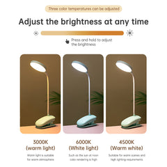 Table Lamp Eye Protection Desk Rechargeable Plug-In Dual Purpose Clamp Table Lamp Dormitory Bedroom Learning LED Bedside
