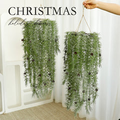 Faux Green Plant Hanging Vine Basket, Christmas Decoration Hanging Ornament