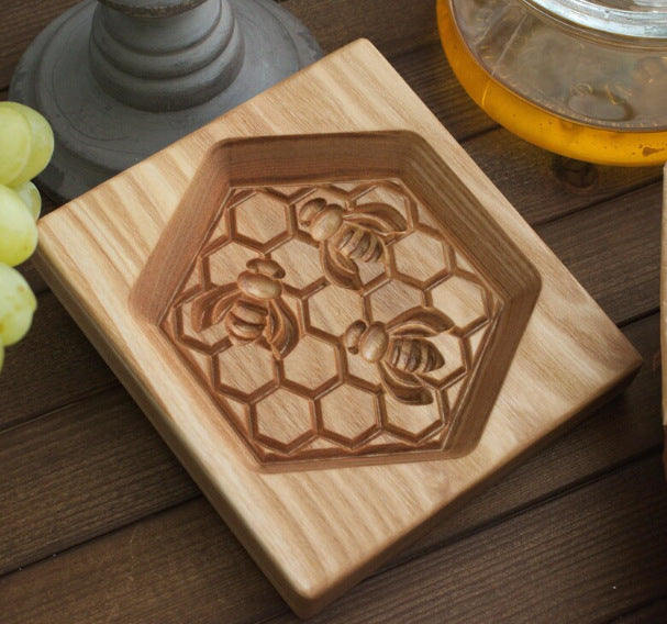Cookie Mold Cutter Premium Beech Wood Cookie Shortbread Square Wooden Cookie Mold