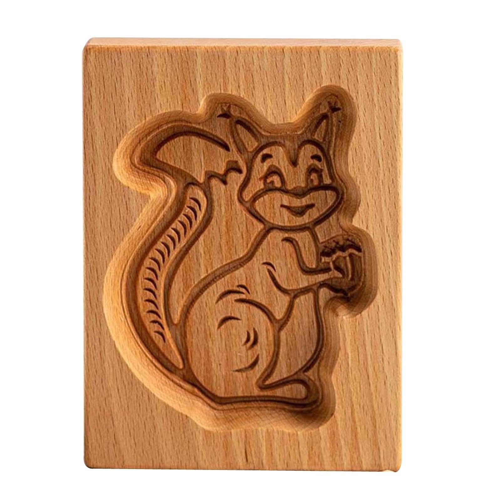 Cookie Mold Cutter Premium Beech Wood Cookie Shortbread Rectangular Wooden Animal Cookie Mold