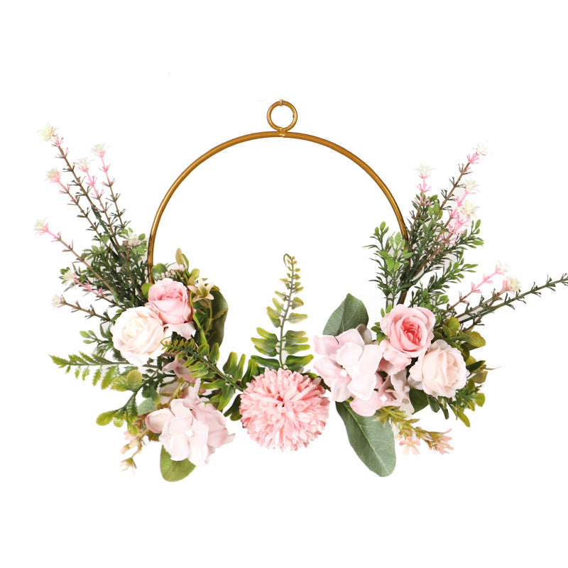 New Wrought Iron Ball Chrysanthemum Water Grass Wall Hanging Home Decoration Door Hanging Artificial Garland Ornaments