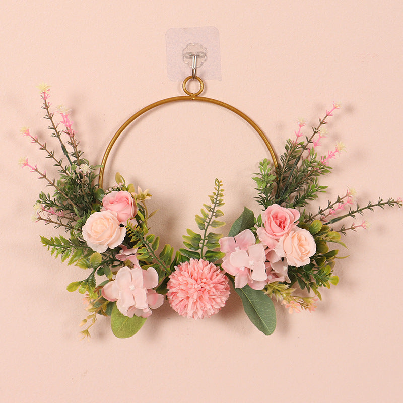 New Wrought Iron Ball Chrysanthemum Water Grass Wall Hanging Home Decoration Door Hanging Artificial Garland Ornaments