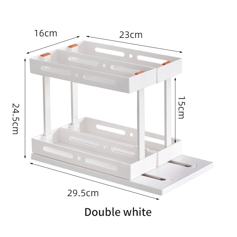 Multi Functional Rotary Pull Organizer Storage Rack Kitchen Desktop Condiment Rack Storage