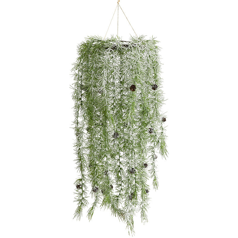 Faux Green Plant Hanging Vine Basket, Christmas Decoration Hanging Ornament