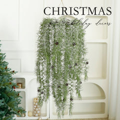 Faux Green Plant Hanging Vine Basket, Christmas Decoration Hanging Ornament
