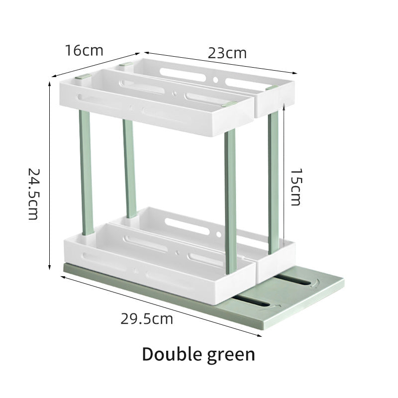 Multi Functional Rotary Pull Organizer Storage Rack Kitchen Desktop Condiment Rack Storage
