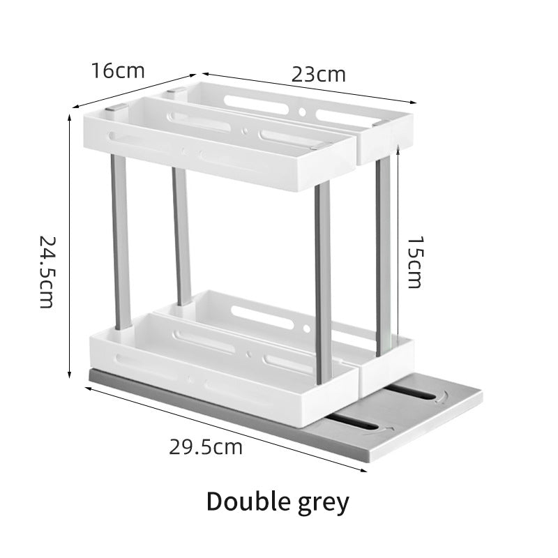 Multi Functional Rotary Pull Organizer Storage Rack Kitchen Desktop Condiment Rack Storage