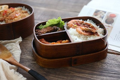Japanese Creative Wooden Lunch Box Divided Lunch Box Student Lunch Box Lunch Box Dried Fruit Box Sushi Box
