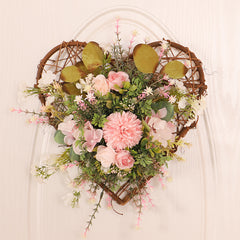Simulation Plant Three Dimensional Peach Ball Chrysanthemum Eucalyptus Wall Hanging Home Door Hanging Decoration Easter