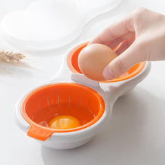 Microwave Egg Poacher Draining Egg Boiler Food Grade Cookware Double Cup Egg Kitchen Steamed Egg Set Cooking Tools