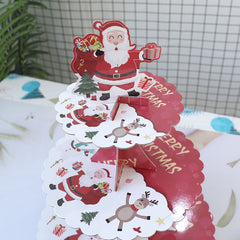 Christmas decoration disposable cake stand dessert table display stand three-layer paper fruit stand Santa Claus