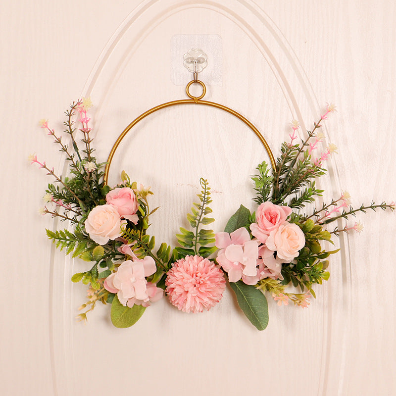 New Wrought Iron Ball Chrysanthemum Water Grass Wall Hanging Home Decoration Door Hanging Artificial Garland Ornaments