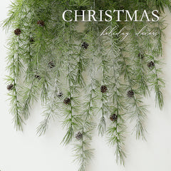 Faux Green Plant Hanging Vine Basket, Christmas Decoration Hanging Ornament
