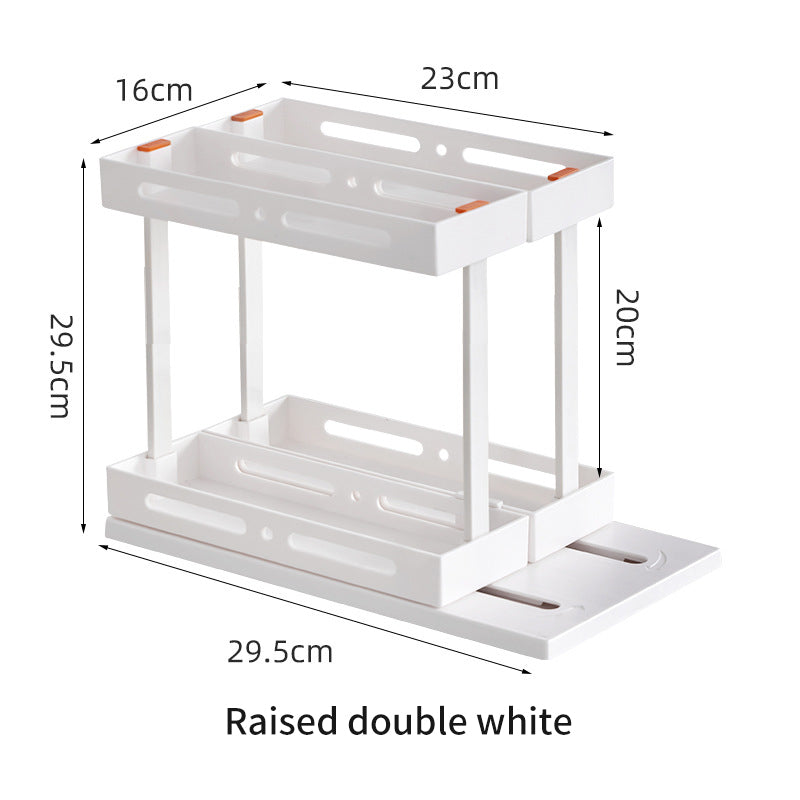 Multi Functional Rotary Pull Organizer Storage Rack Kitchen Desktop Condiment Rack Storage