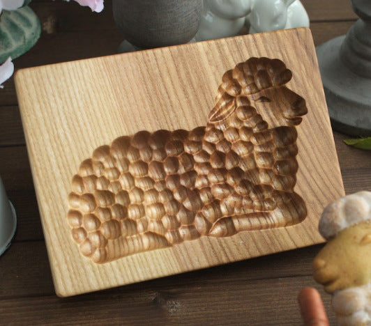Cookie Mold Cutter Premium Beech Wood Cookie Shortbread Rectangular Wooden Animal Cookie Mold
