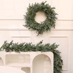 Christmas Decorative Wreath with Fir Branches, Wall Hanging Window Decoration, Artificial Garland for Holiday Display