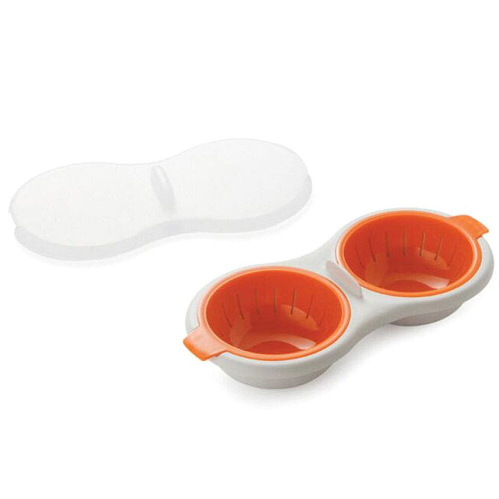 Microwave Egg Poacher Draining Egg Boiler Food Grade Cookware Double Cup Egg Kitchen Steamed Egg Set Cooking Tools