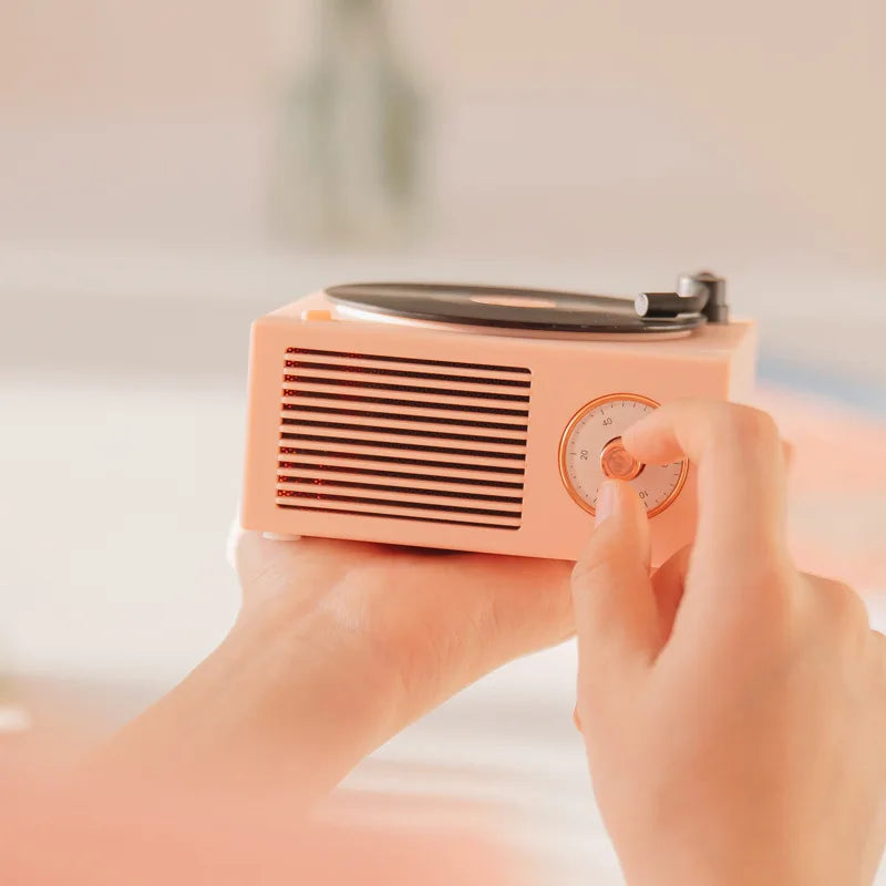 Retro Bluetooth Speaker Vinyl Record Player Bluetooth Audio Wireless Mini Portable Small Cannon Multifunctional